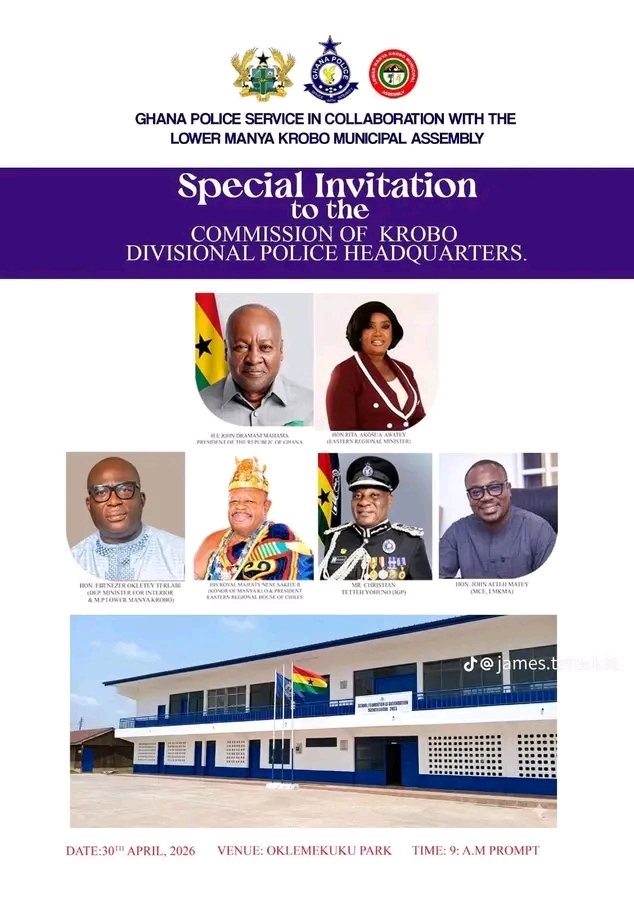 Ghana Police Service in collaboration with the Lower Manya Krobo Municipal Assembly will be commissioning the Krobo Divisional Police Headquarters
