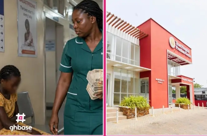 A Midwife at OSU Hospital arrested for selling children and recently receiving Ghç55,000 as payment involved in a missing girl child deal.