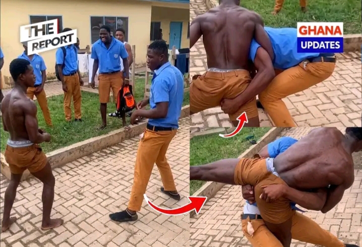 Mankranso SHS students engage in heated f!ght after WASSCE paper