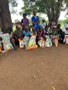 Assembly member for Dorfor Adidome electoral area distributes 5kg of rice to over 150 widows and elderly persons.